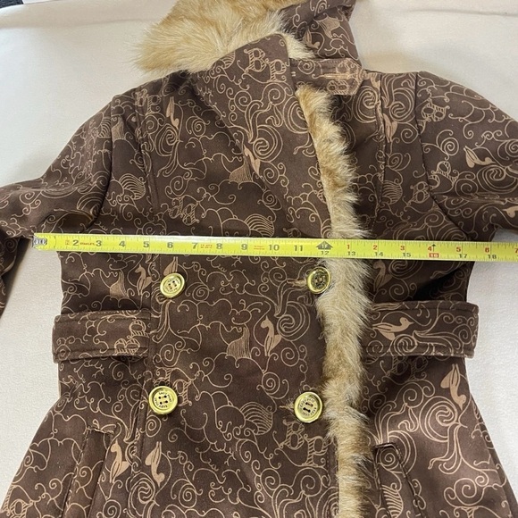 Baby Phat Vintage Coat Jacket Brown Fur Womens Mob Wife Penny Lane Y2K - Picture 14 of 16